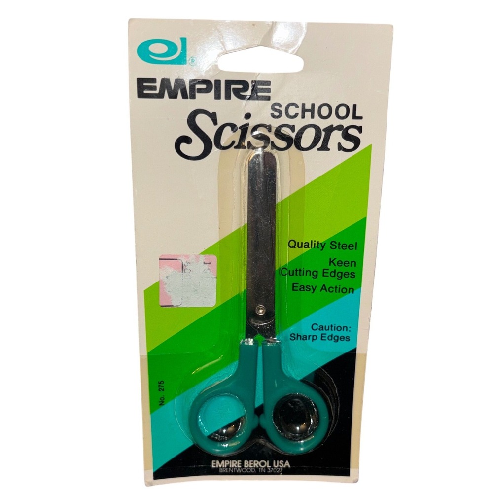 Empire Berol USA School Scissors | Teal‎ Handle | Steel No 275 | Vintage | NEW